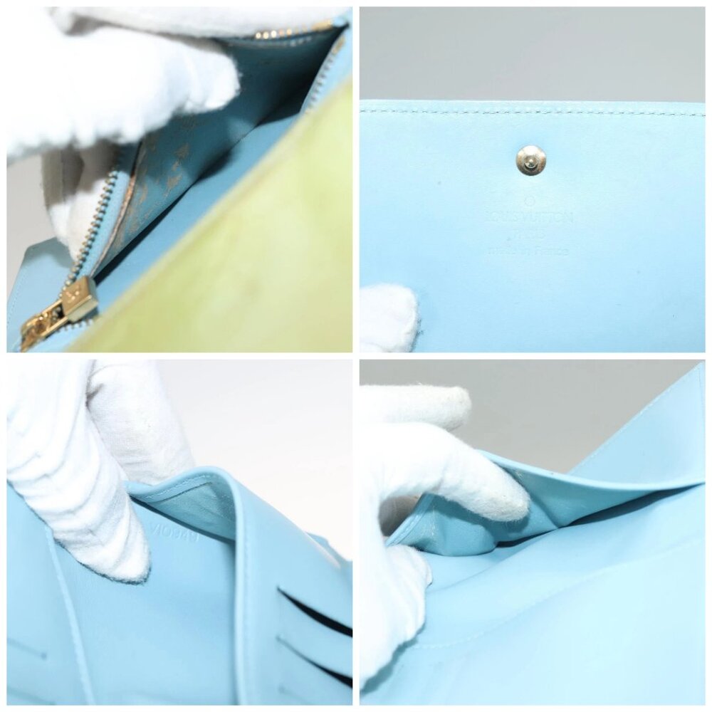 LOUIS VUITTON Monogram Vernis Walker Wallet Baby Blue - Picture 14 of 15